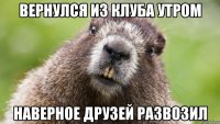вернулся из клуба утром наверное друзей развозил