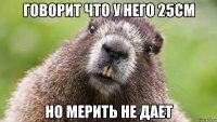 говорит что у него 25см но мерить не дает