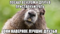 поехал вечером к другу в приставку играть они наверное лучшие друзья