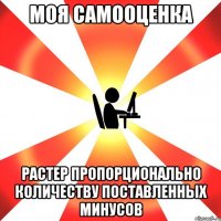 моя самооценка растер пропорционально количеству поставленных минусов