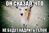 он сказал, что не будет кадрить телок