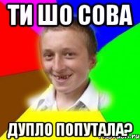 Ти шо сова дупло попутала?