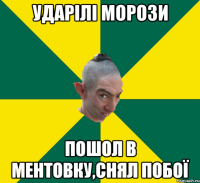 ударілі морози пошол в ментовку,снял побої