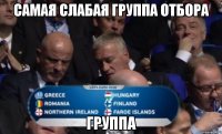Самая слабая группа отбора Группа