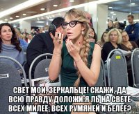  Свет мои, зеркальце! Скажи, да всю правду доложи:Я ль на свете всех милее, всех румяней и белее?