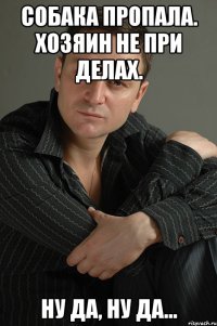 Собака пропала. Хозяин не при делах. Ну да, ну да...