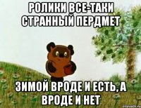 Ролики все-таки странный пердмет зимой вроде и есть, а вроде и нет