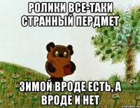 Ролики все-таки странный пердмет зимой вроде есть, а вроде и нет