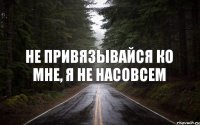 не привязывайся ко мне, я не насовсем