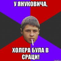 У Януковича, Холера була в сраци!