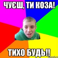 Чуєш, ти коза! Тихо будь!!