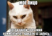  когда какой-то рыжий комментирует каждую её запись