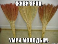 живи ярко, умри молодым.