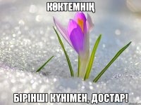 КӨКТЕМНІҢ БІРІНШІ КҮНІМЕН, ДОСТАР!