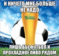 и ничего мне больше не надо лишь бы футбол и прохладное пиво рядом