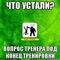 Что устали? вопрос тренера под конец тренировки
