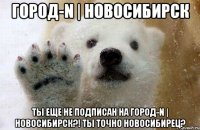 ГОРОД-N | Новосибирск ТЫ ЕЩЕ НЕ ПОДПИСАН на ГОРОД-N | Новосибирск?! Ты точно новосибирец?