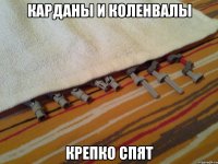 карданы и коленвалы крепко спят