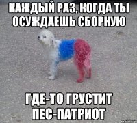 каждый раз, когда ты осуждаешь сборную где-то грустит пес-патриот