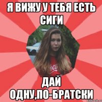 я вижу у тебя есть сиги дай одну,по-братски