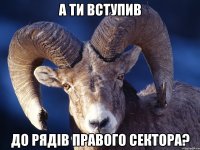 А ти вступив до рядів Правого сектора?