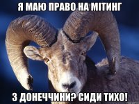 я маю право на мітинг з донеччини? сиди тихо!