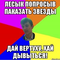Лесык попросыв паказать звезды Дай вертуху, хай дывыться!