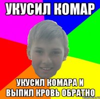 УКУСИЛ КОМАР УКУСИЛ КОМАРА И ВЫПИЛ КРОВЬ ОБРАТНО