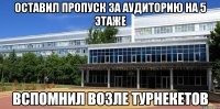 Оставил пропуск за аудиторию на 5 этаже вспомнил возле турнекетов