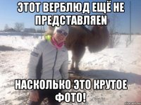 Этот верблюд ещё не представляеn насколько это крутое фото!