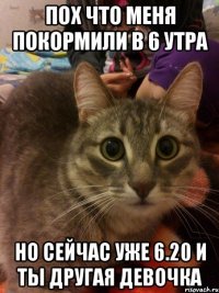 пох что меня покормили в 6 утра но сейчас уже 6.20 и ты другая девочка