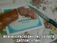  можна корисно використовувати диплом ск лану