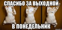 Спасибо за выходной в понедельник
