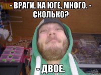 - враги, на юге, много. - Сколько? - двое.
