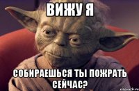 Вижу я собираешься ты пожрать сейчас?