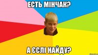 есть мінчак? а єслі найду?