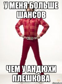 У меня больше шансов чем у Андюхи плешкова