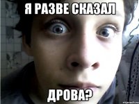 Я разве сказал дрова?