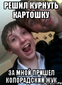Решил курнуть картошку За мной пришел колорадский жук