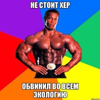 Не стоит хер обвинил во всем экологию