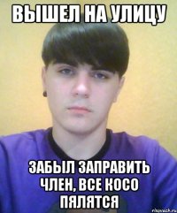 вышел на улицу забыл заправить член, все косо пялятся