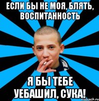 Если бы не моя, блять, воспитанность Я бы тебе уебашил, сука!