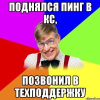поднялся пинг в кс, позвонил в техподдержку