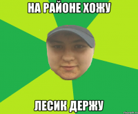 На районе хожу Лесик Держу