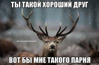 Ты такой хороший друг Вот бы мне такого парня