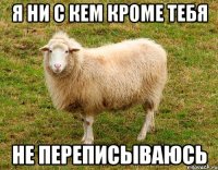 я ни с кем кроме тебя не переписываюсь