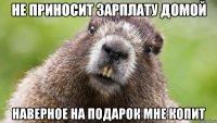 не приносит зарплату домой наверное на подарок мне копит