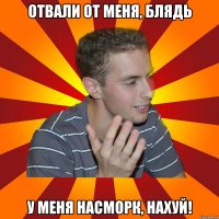 отвали от меня, блядь у меня насморк, нахуй!