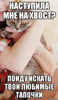 наступила мне на хвост? пойду искать твои любимые тапочки