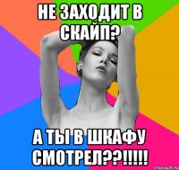 не заходит в скайп? а ты в шкафу смотрел??!!!!!